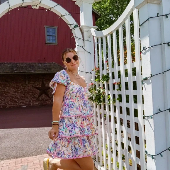 Colorful Ruffle Spring Dress - Picture 6 of 6